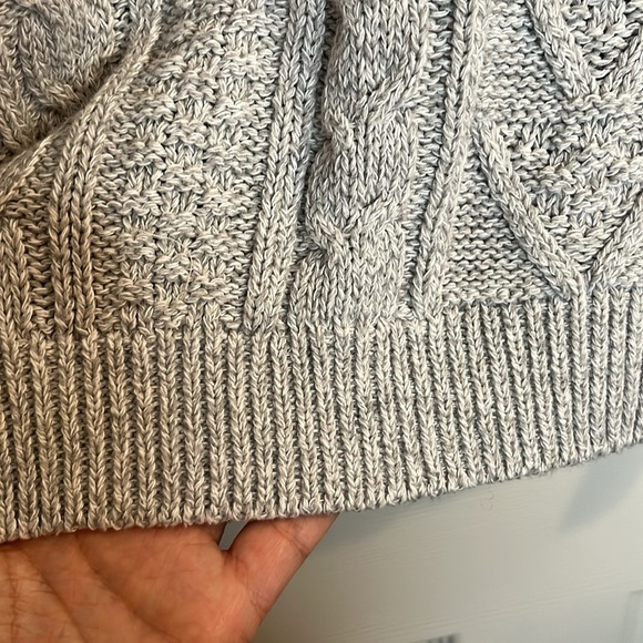 COTTON COUNTRY sweater intricate knit pattern women’s M light gray - Picture 7 of 8
